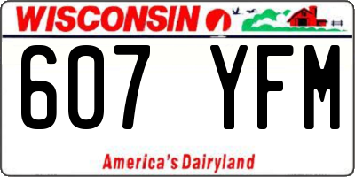 WI license plate 607YFM