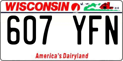 WI license plate 607YFN