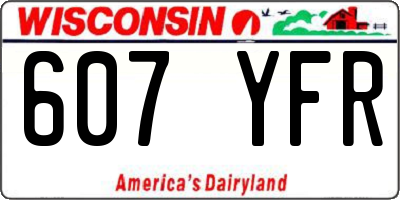 WI license plate 607YFR