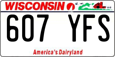 WI license plate 607YFS