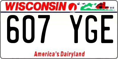 WI license plate 607YGE
