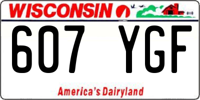 WI license plate 607YGF