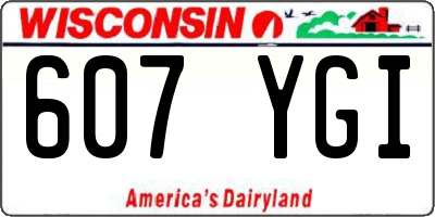 WI license plate 607YGI