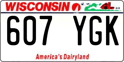 WI license plate 607YGK