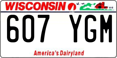 WI license plate 607YGM