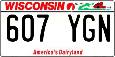 WI license plate 607YGN