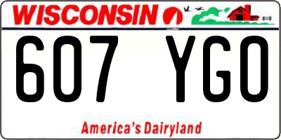 WI license plate 607YGO