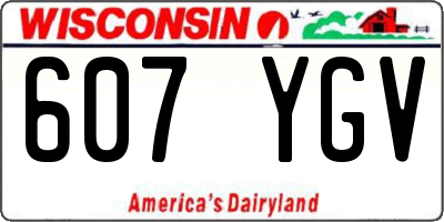 WI license plate 607YGV