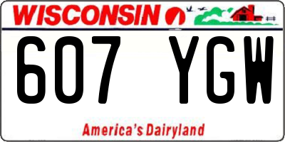 WI license plate 607YGW