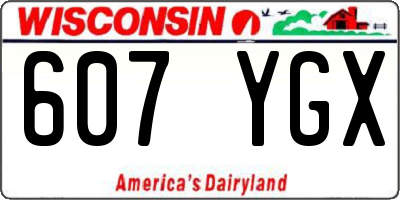 WI license plate 607YGX