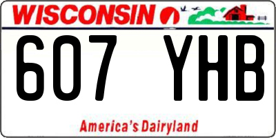 WI license plate 607YHB