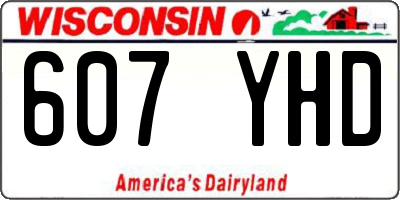 WI license plate 607YHD