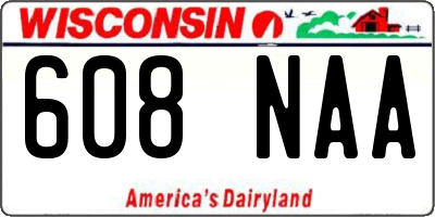 WI license plate 608NAA