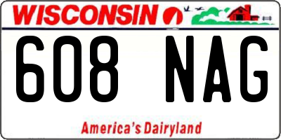 WI license plate 608NAG