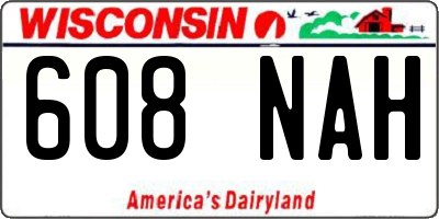 WI license plate 608NAH