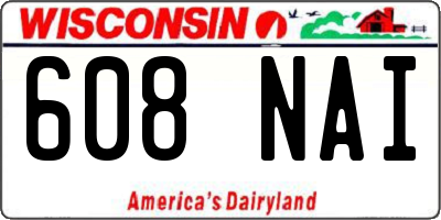 WI license plate 608NAI