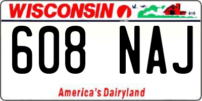 WI license plate 608NAJ