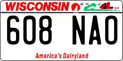 WI license plate 608NAO