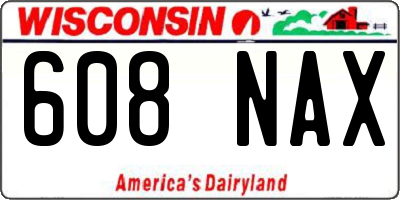 WI license plate 608NAX