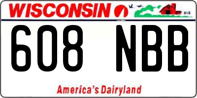 WI license plate 608NBB