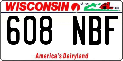 WI license plate 608NBF