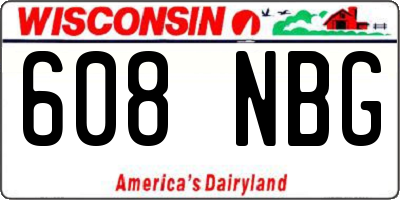 WI license plate 608NBG