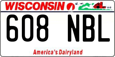 WI license plate 608NBL
