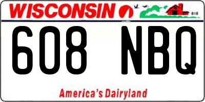 WI license plate 608NBQ