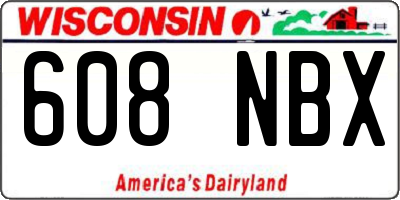 WI license plate 608NBX
