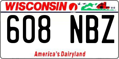 WI license plate 608NBZ