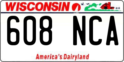 WI license plate 608NCA