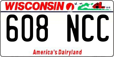 WI license plate 608NCC