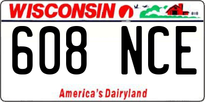 WI license plate 608NCE