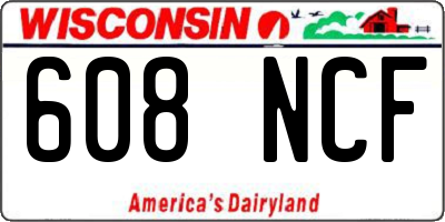 WI license plate 608NCF