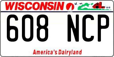 WI license plate 608NCP