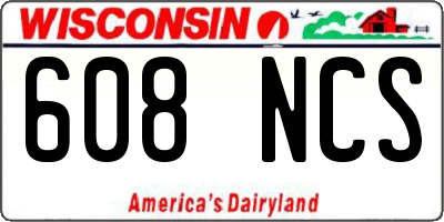 WI license plate 608NCS