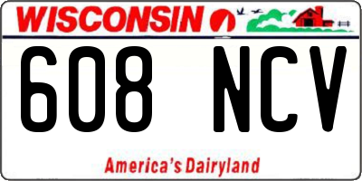 WI license plate 608NCV