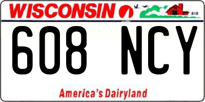 WI license plate 608NCY
