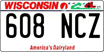 WI license plate 608NCZ