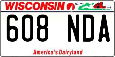 WI license plate 608NDA