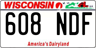 WI license plate 608NDF