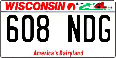 WI license plate 608NDG