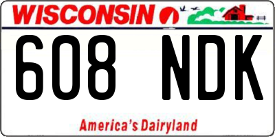 WI license plate 608NDK