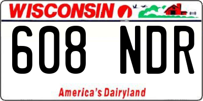 WI license plate 608NDR