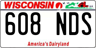 WI license plate 608NDS