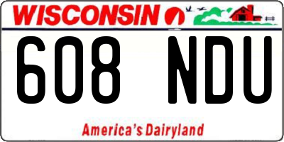 WI license plate 608NDU