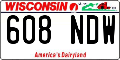 WI license plate 608NDW