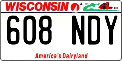 WI license plate 608NDY