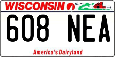 WI license plate 608NEA