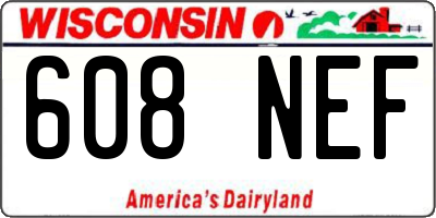 WI license plate 608NEF